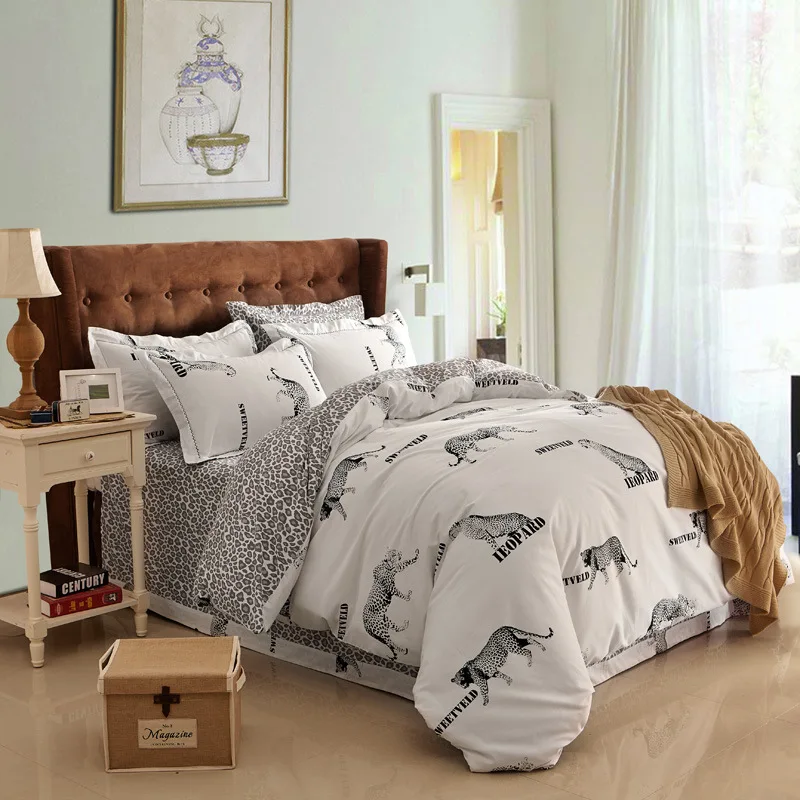 Giraffe Leopard Zebra Comforter Bedding Sets Kids Duvet Cover Bed Sheet