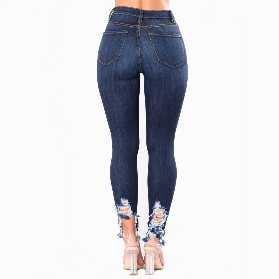 Casual Long Jeans Women Basic Classic High Waist Skinny Pencil Jeans Pants embroidery ripped hole Elastic Stretch Jeans Casual Long Jeans Women Basic Classic High Waist Skinny Pencil Jeans Pants embroidery ripped hole Elastic Stretch Jeans
