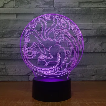 

3D night light creative 7 color USB battery dual lamp office desk decorative lamp 1509