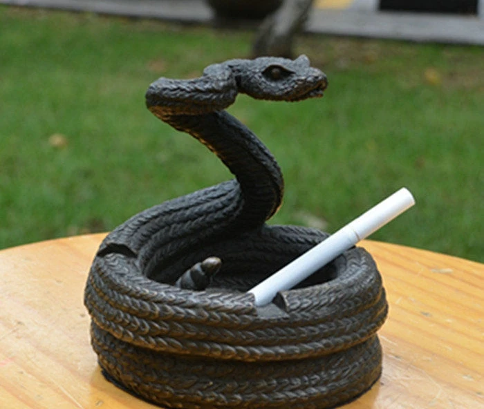 

Art Deco Sculpture Snake Ashtray Bronze Statue