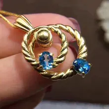 Fidelity Природный Голубой топаз "can dance" подвески из стерлингового серебра 925 пробы модные ювелирные изделия подарок для женщин вечерние натуральный драгоценный камень