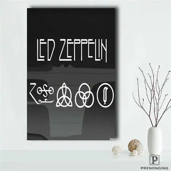 Холст постер из шелковой ткани Led Zeppelin номер плакат/домашний декоративный плакат@ 190418_02 - Цвет: Синий