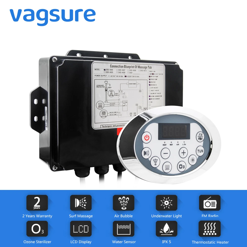 LCD Display AC 110/220V Bathtub Pump Control Panel With Water Combo Air Massage whirlpool Sensor Thermostatic Heater Function LCD Display AC 110/220V Bathtub Pump Control Panel With Water Combo Air Massage whirlpool Sensor Thermostatic Heater Function