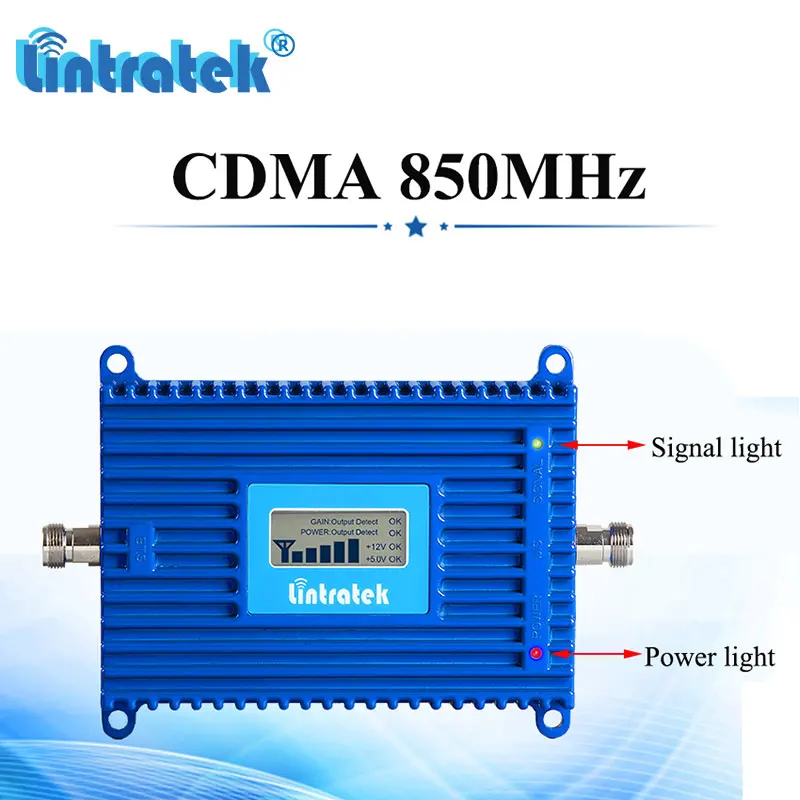 

Lintratek GSM CDMA 850MHz Cellular Signal Booster 70dB High Gain 2G 3G UMTS 850 Cellphone Repeater Amplifier Repetidor DL