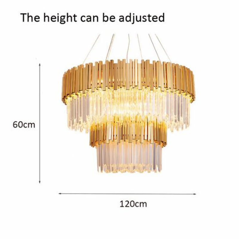 Современная роскошная Золотистая люстра с хрустальными подвесками Свет Бытовая лампа KTV украшение для отеля и ресторана лампа