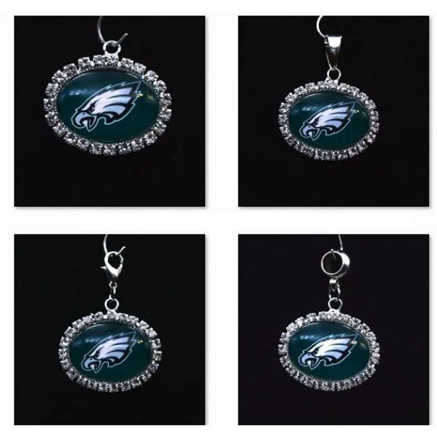 Silver Pendant Charms Rhinestone Philadelphia Eagles Charms for ...