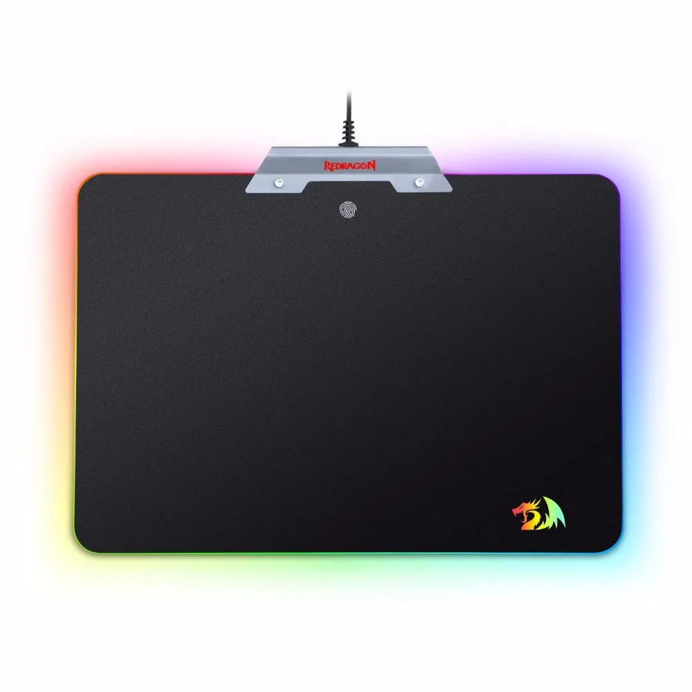 Redragon P011 Orion RGB коврик для мыши, твердая поверхность, водонепроницаемый, красочное светодиодное освещение игровой коврик для мыши Коврик для компьютера ноутбука Noteb