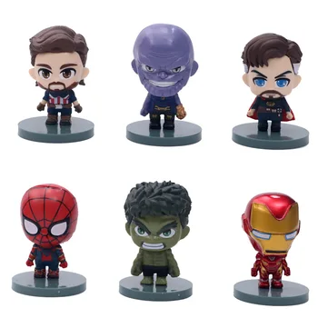 

8pcs/set New arrival Avengers War Iron Man Loki Thor Hulk Tree Man Super Heroes Mini PVC Figures Toys kids