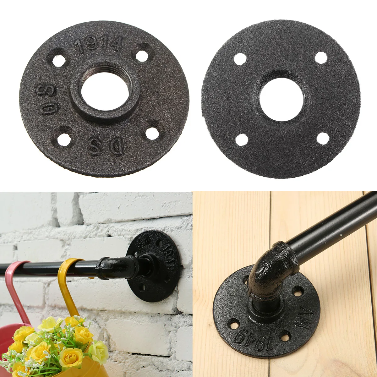 

10PCS/Lot For 3/4" Pipe DN25 Iron Floor Flange High Quality Base Bracket Tube Pipe Loft Wall Mount Industrial Style