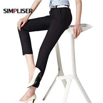 

Ankle Length Women Capris Pencil Pants Office Work Wear Trousers kHAKI White Black Formal Business Suit Pants 2019