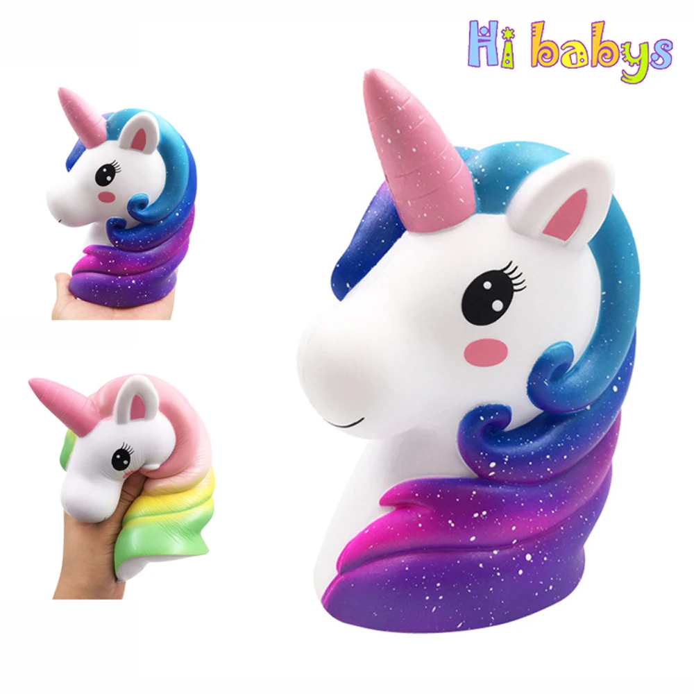 

Unicorn Antistress Squishes Toy Squishy Jumbo Smooshy Mushy Squeeze Toy Slow Rising Colourful Unicorn Head Kids Funny Gift