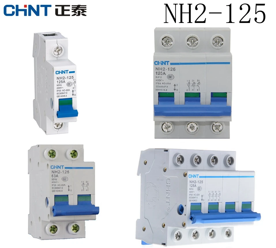 CHINT NH2-125 32A 63A 100A 125A 1P 2P 3P 4P isolat переключатель разъединитель модульный din-рейка asics INT125