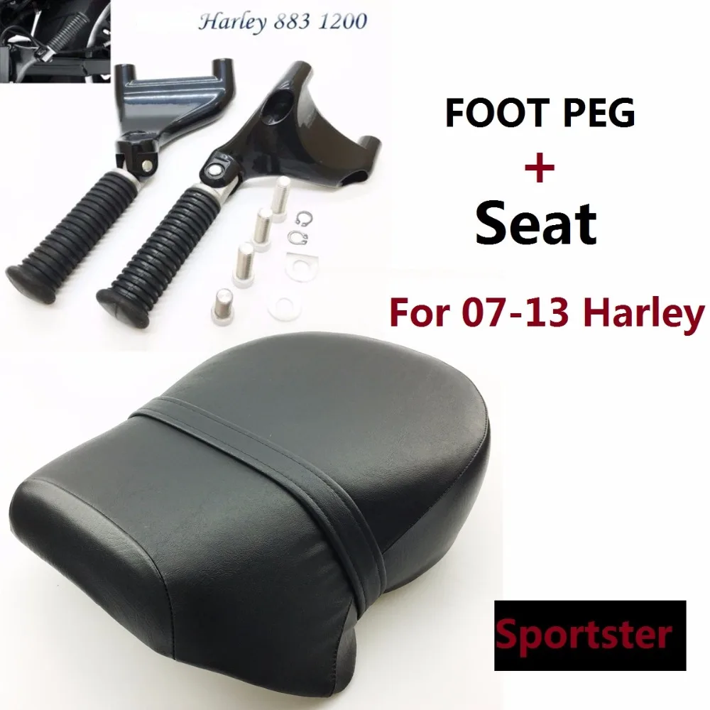 Motorcycle Rear Foot Rest Pegs + Passenger Seat For Harley Sportster 48