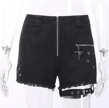 

Gothic Straight Zipper Women Streetwear shorts