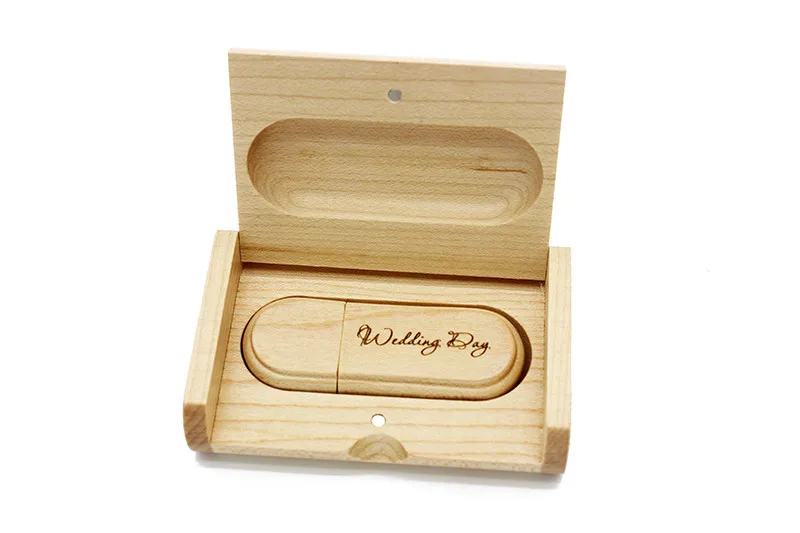 JASTER USB 3.0 Original Wooden USB+Box Pendrive 4GB 8GB 16GB 32GB 64GB Flash Drive  Memory Stick Wedding Gift 1PCS free logo