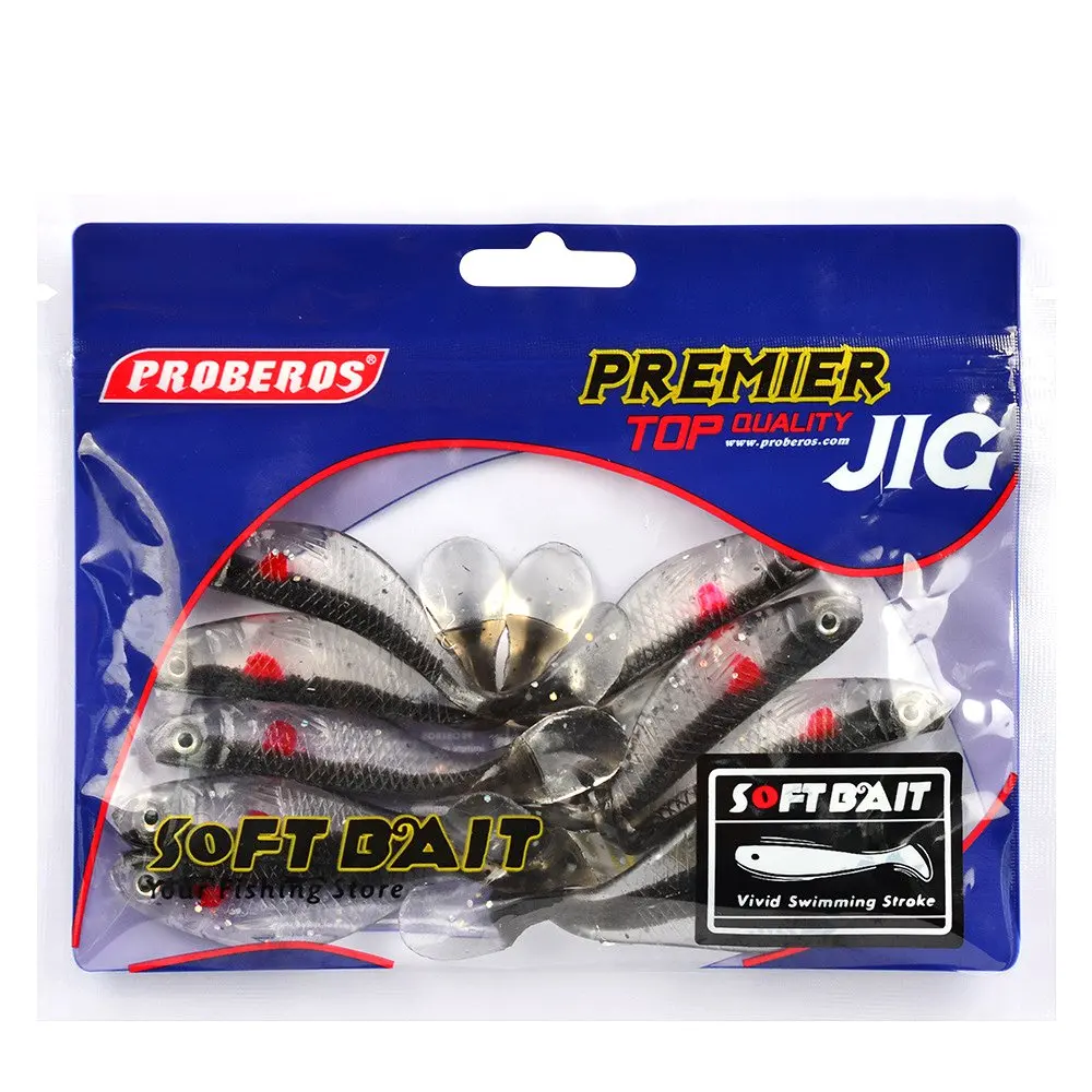 

1PCS 8.8cm 4.5g Lure soft bait Rubber silicone artificial bait 4 color 3d eyes shad jig Smell mucus attracts fish