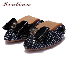 Shoes Women Real Leather Large Size 40 Brand Lady’s Ballet Flats Pointed Toe Soft Sole Footwear Female Bow Knot White Shoes