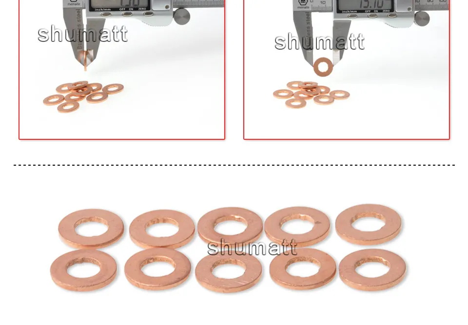 Высокое качество инжектор медные кольца шайбы прокладки Размер прокладки 7,7X15,1X1,5(мм) толщина 1,5 мм впрыска тепловой щит F00VC175