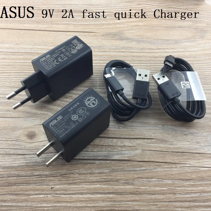 

Original ASUS 9V 2A EU US Charger adapter + Cable fast quick charge for ASUS Zenfone 3 4 max laser Ultra Deluxe selfie pro 2 5 6