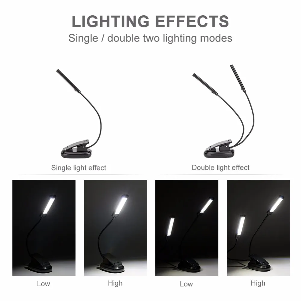 Livro Luzes luz branca cor booklight led Reading Lamp : Mini Flexible Clip-on Reading Lamp