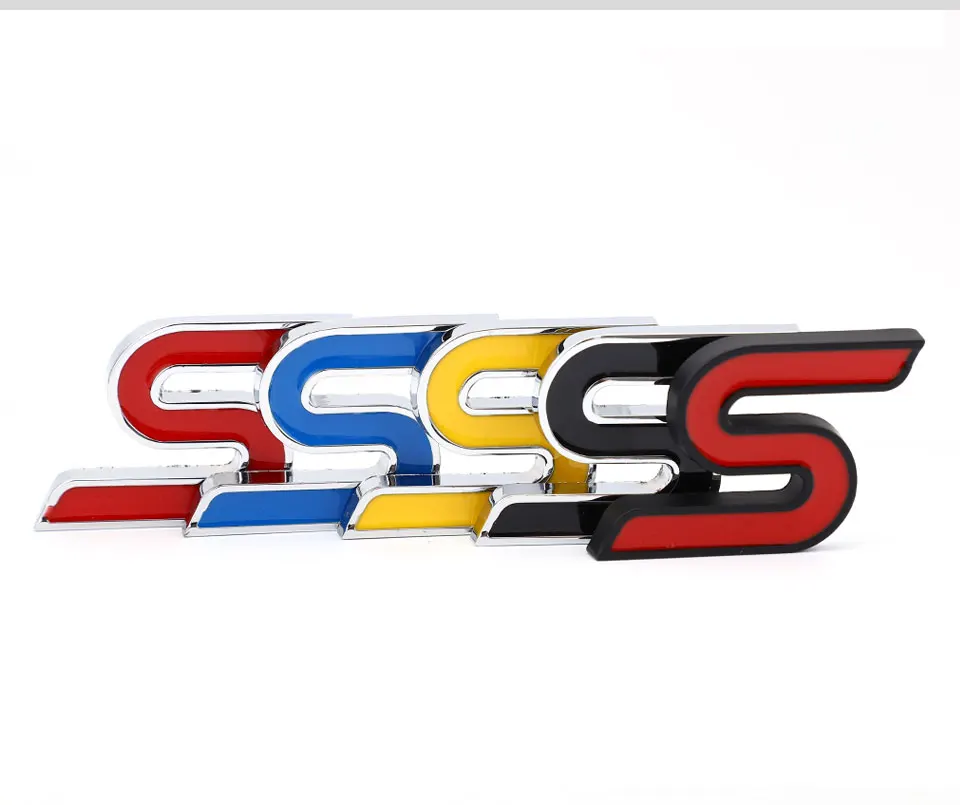 3D Металлическая S Передняя решетка хромированная эмблема бейдж наклейки для автомобиля наклейки для Ford Focus Fiesta Ecosport Kuga Mondeo Everest стайлинга автомобилей