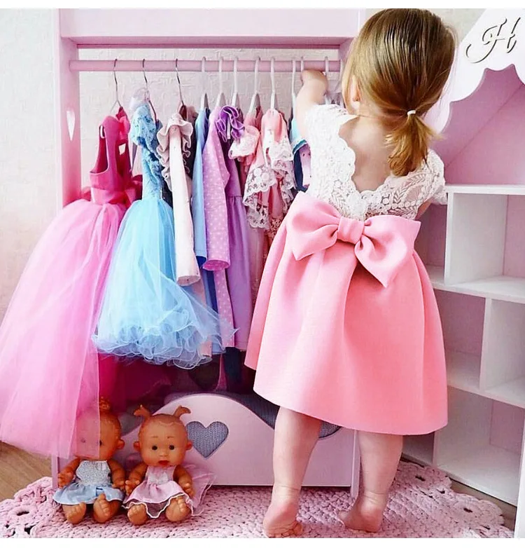

New Lace Girl Dress 9M-24M 1 Year Old Baby Girl Dress Birthday Satin Dress Vestido Birthday Party Princess Dress Toddler Clothes