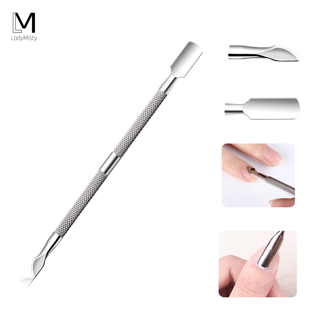 

Ladymisty Stainless Steel Cuticle Pusher Double-end Dead Skin Cuticle Remover Nail Spoon Pusher Pedicure Manicure Cleaner