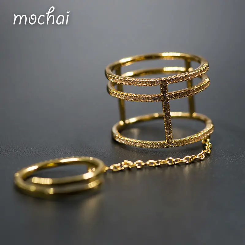 Mocai Design font b Luxury b font All Paved Cubic Zirconia Shinning Ring Multi Thin Layer