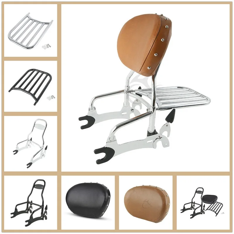 Motorcycle 12" Backrest Sissy Bar and Pad Luggage Rack For Indian Chief