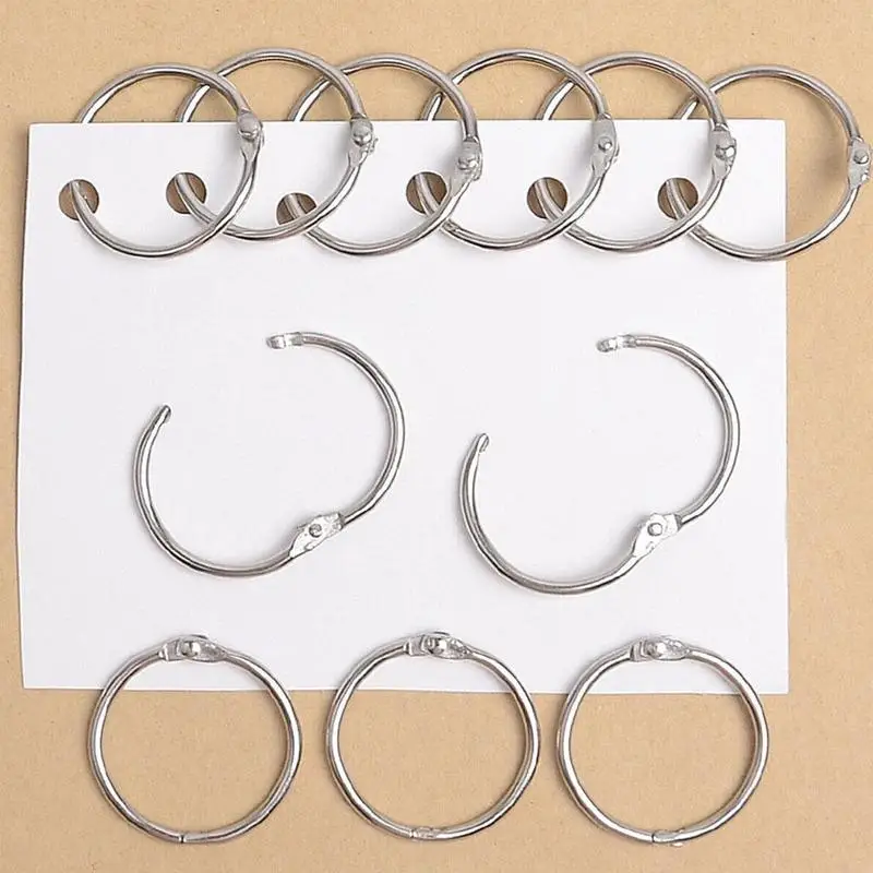 

10pcs High Quality Metal Binder Ring Metal Loose Leaf Book Binder Hoop Ring Multifunctional Keychain Circle DIY Book Binder Hoop