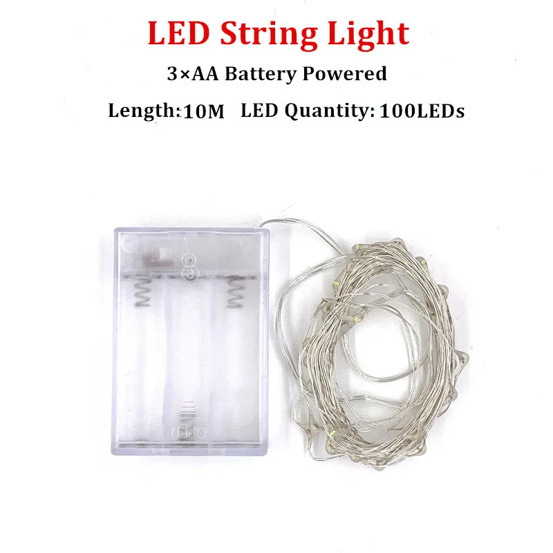 Enchanting Fairy String Lights - Battery Powered Silver LED Copper Wire (1M to 10M, 10 to 100 LEDs)