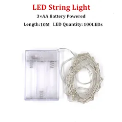 Enchanting Fairy String Lights - Battery Powered Silver LED Copper Wire (1M to 10M, 10 to 100 LEDs) - Multicolor (10M 100LEDs)