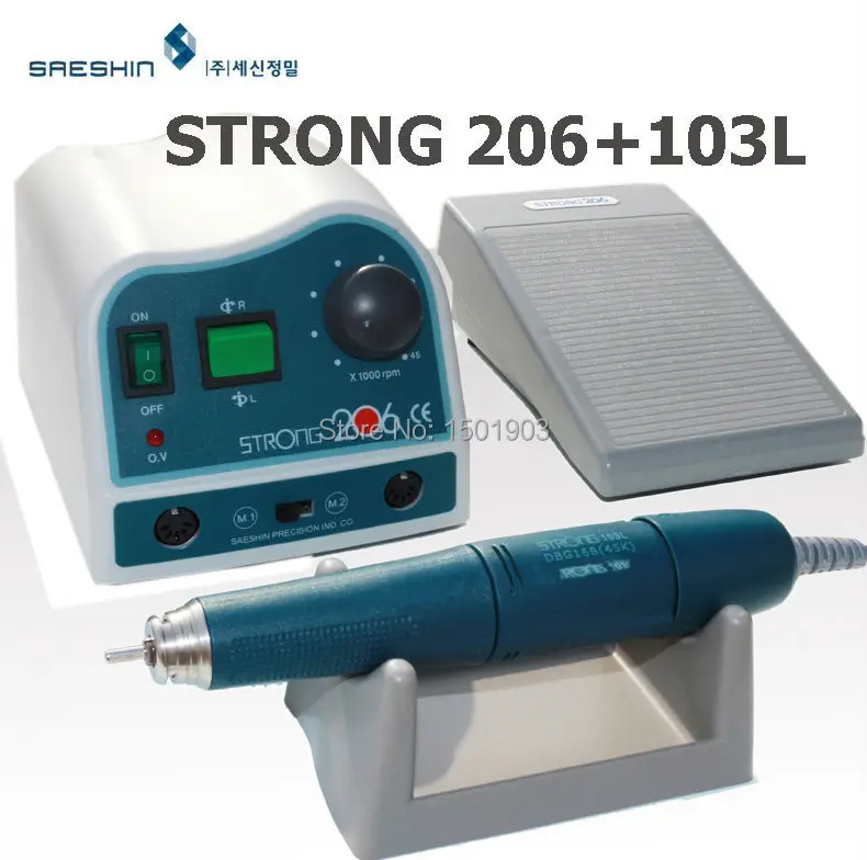 

Dental Lab Micromotor genuine Strong 206+103L handpiece Denture carving machine jade carving machine