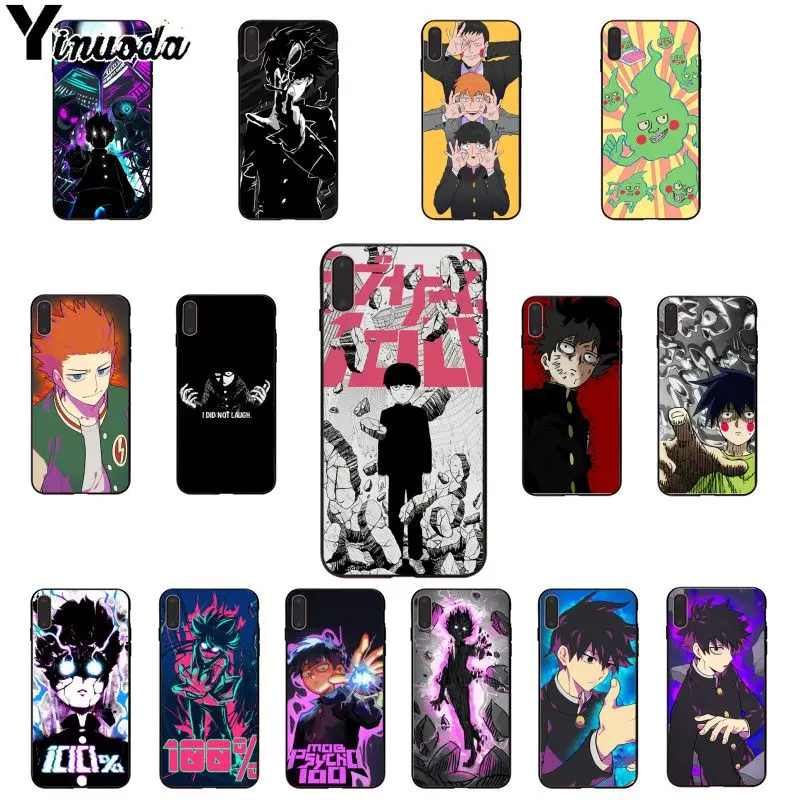 

Yinuoda mob psycho 100 Colorful Cute Phone Accessories Case for Apple iPhone 8 7 6 6S Plus X XS MAX 5 5S SE XR Cover