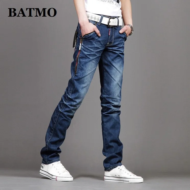 Batmo Новое поступление высокое качество повседневные тонкие эластичные джинсы для мужчин, мужские брюки-карандаш, обтягивающие джинсы для мужчин 8638