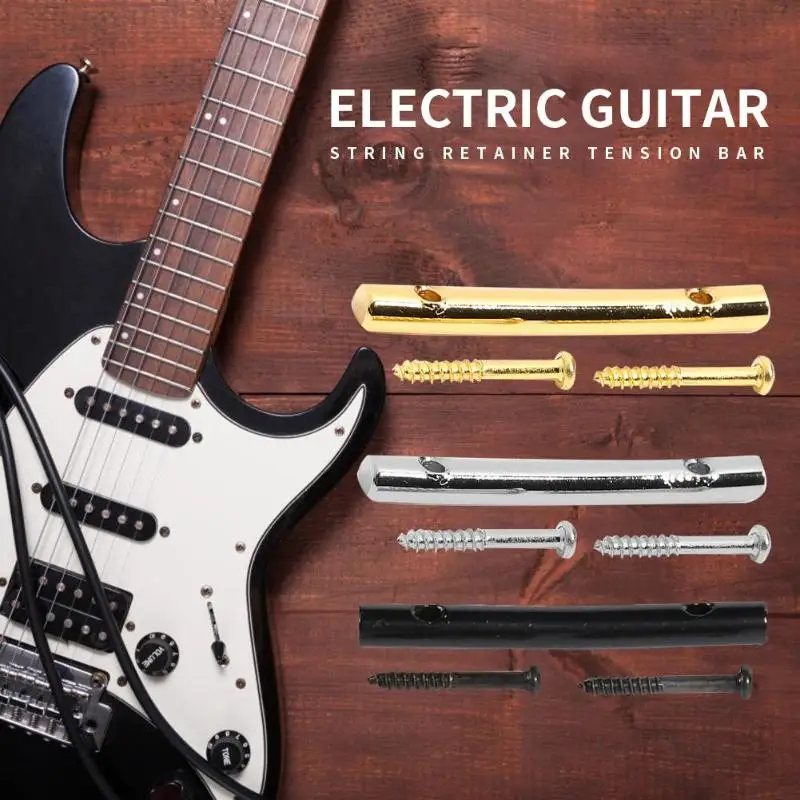 

45mm New Iron Electric Guitar String Retainer Tension Bar with Mounting Screws Gold Sliver Black Choose