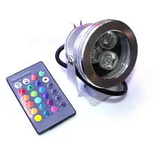 Серебристый корпус без каблука линза подводные фонари RGB AC85-265V яркий светодиодный RGB подводный IP68 24key контроллер, фонари бассейн rgb