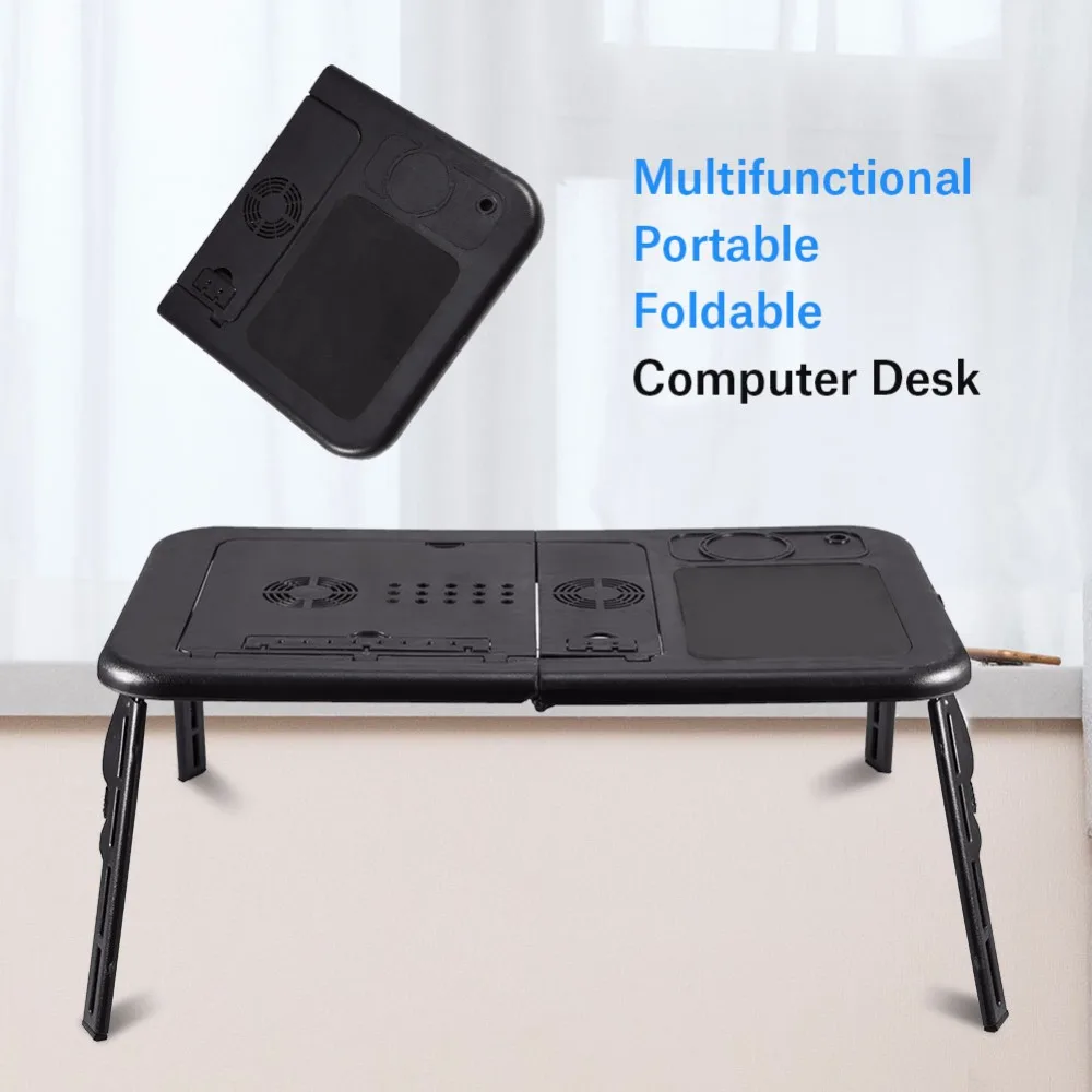 Складной стол для ноутбука Регулируемая компьютерная настольная подставка складной стол охлаждающий вентилятор лоток для кровати диван ноутбук для компьютерного стола