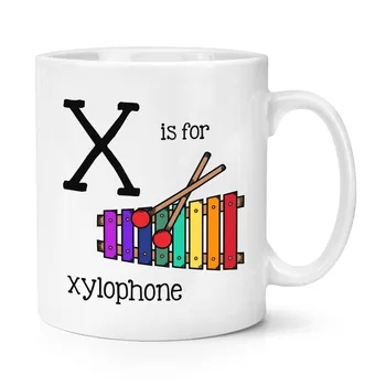 

Letter X Is for Xylophone Mug Alphabet Funny Coffee Ceramic Mug