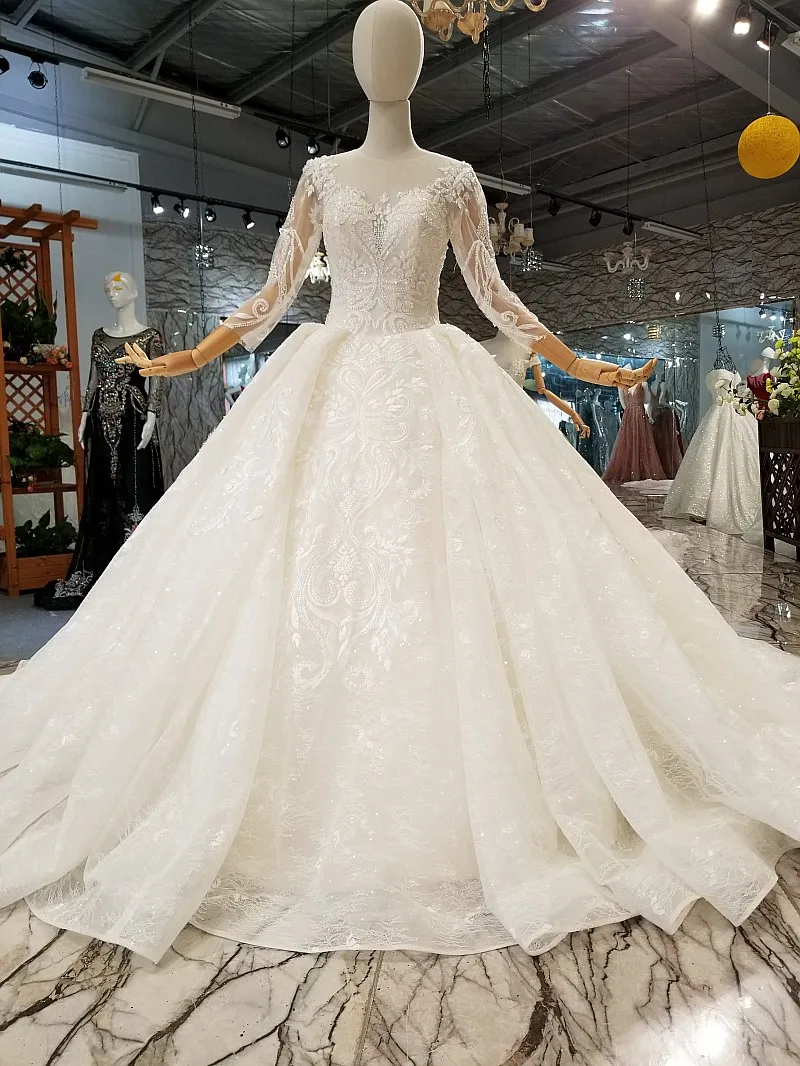 AIJINGYU мать невесты наряды Винтаж платья с рукавами бальное платье 2018 Блестящий плюс размеры цветы свадебное настоящая фотография
