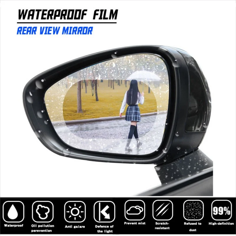 

2pcs / set Anti Fog Car Mirror Window Clear Film Car Rearview Mirror Protective Film Waterproof Rainproof Car Sticker