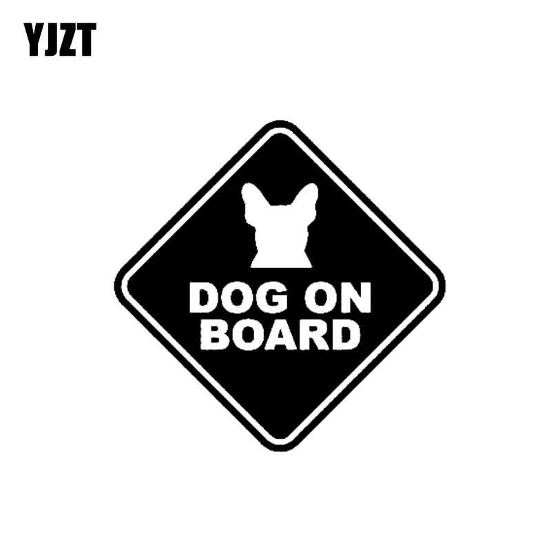 Yjzt 10cm*10cm Dog On Board Safety Sign Sticker Car Vinyl Decals Black/silver C1000561 Car
