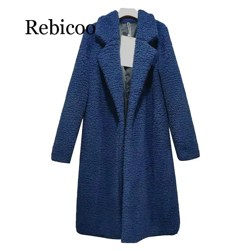 #*Cheap 2019 Winter Thicken Women Long Coat Faux Fur Jackets Lapel Teddy Cardigan Slim Plus Size Lamb Wool Outwear