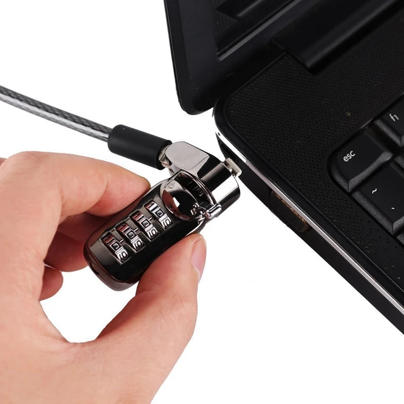 4 Digit Combination Computer Lock Security Password Anti-theft Chain For Laptop Notebook PC 6