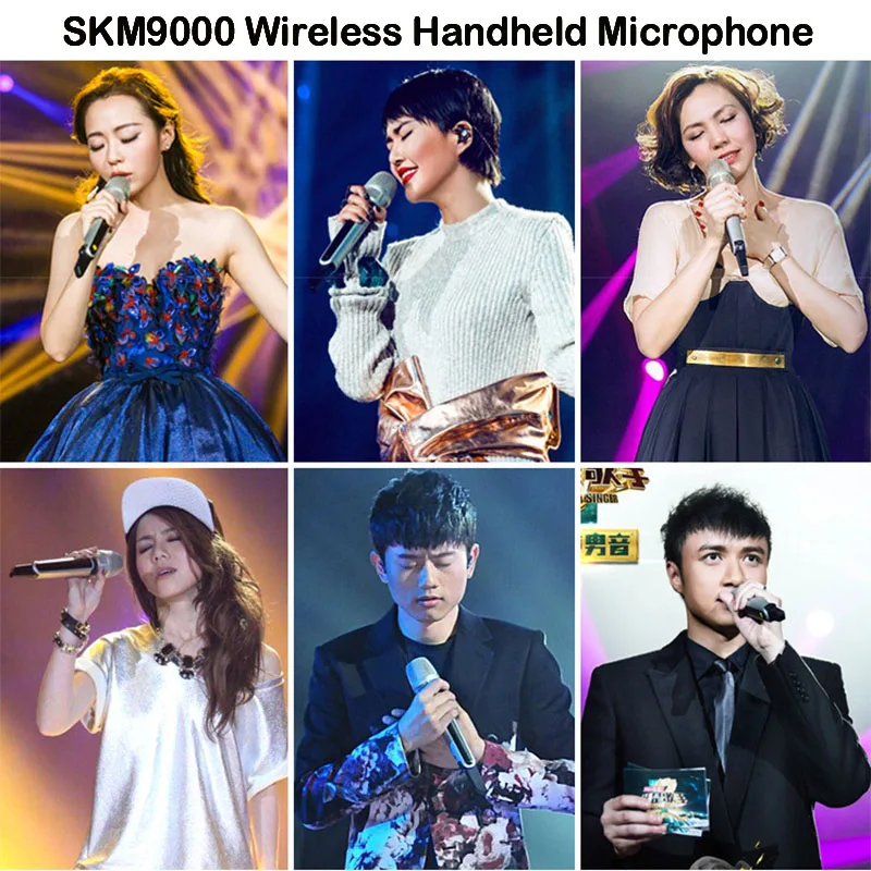610-670MHz KTV karaoke stage performance microphones skm9000 handhold headset lavalier mic dual professional wireless microphone
