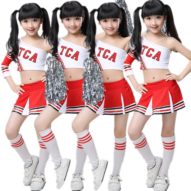 

Children Competition Cheerleaders Girl School Team Uniforms KidS Kid Performance Costume Sets Girls Class Suit Girl School Suits