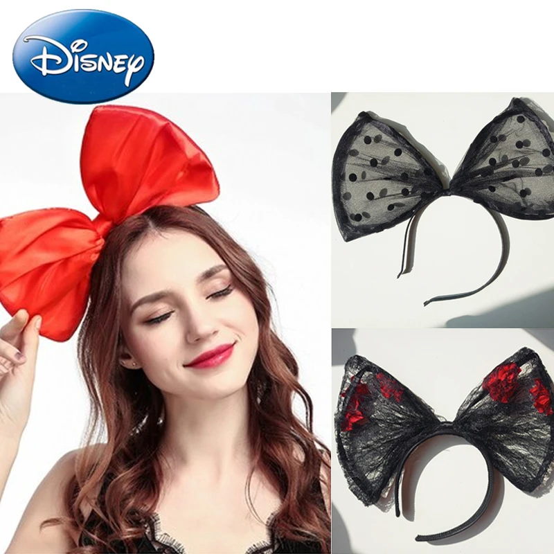 

Disney High Quality Mickey Minnie Ears Shiny-Hairband-Headbands Women Hair Bows Headdress Accessories Birthday Party Kid Gift