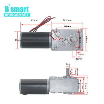

Bringsmart A58SW31ZY Worm Gear Motor DC 12V 24V DC Moter High Torque Self-lock Gearbox Reversible for DIY Curtain Machine
