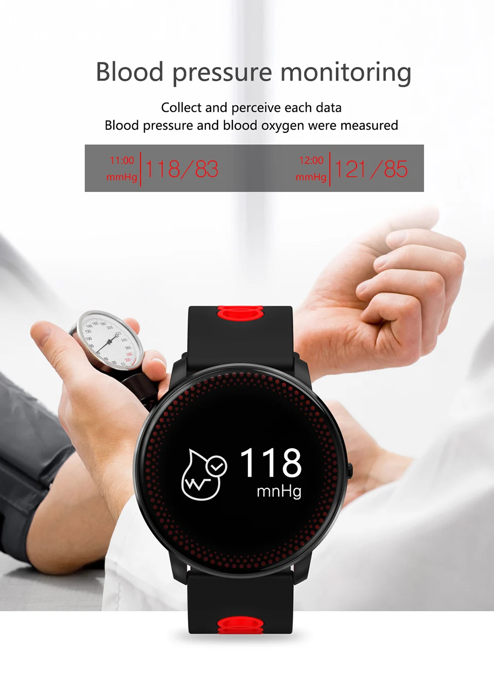 Bounabay сердечного ритма Bluetooth Smart женские часы Apple IOS Телефон дамы Сенсорный экран TF