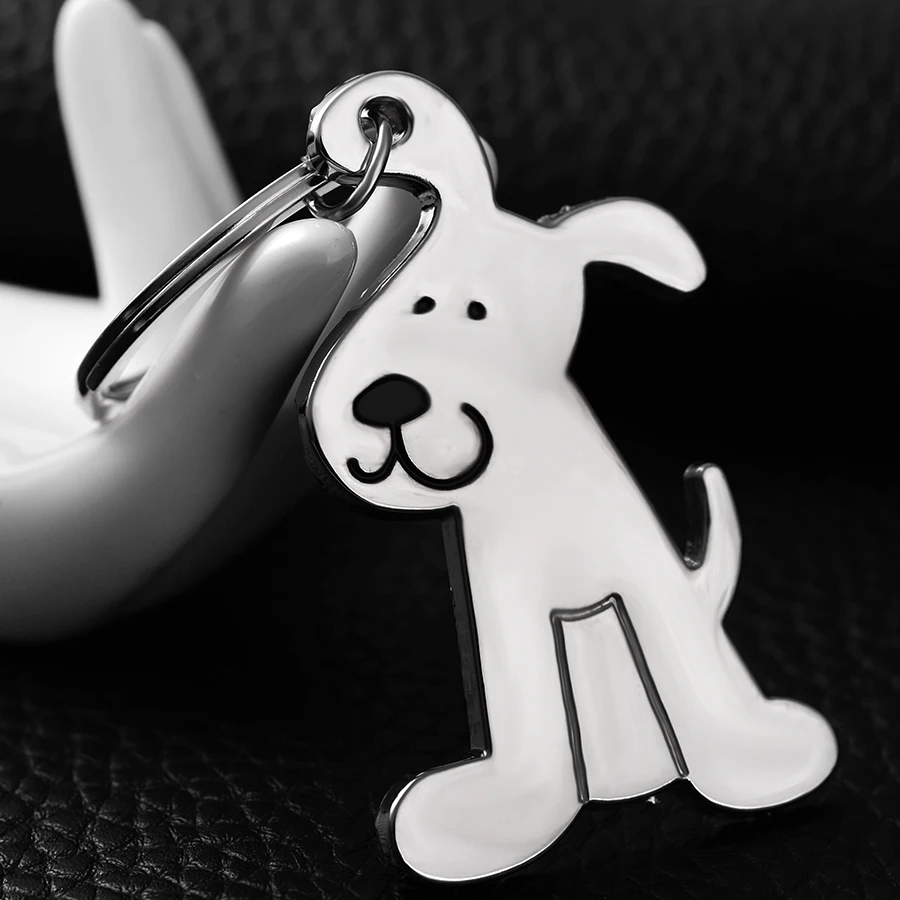 Novelty Fashion Smooth Personalized Dog Keychains Alloy Keyrings